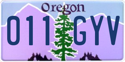 OR license plate 011GYV