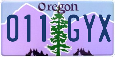 OR license plate 011GYX