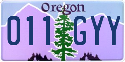 OR license plate 011GYY