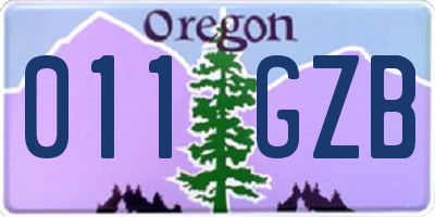 OR license plate 011GZB