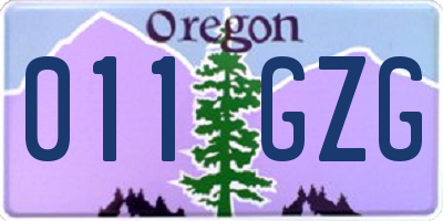 OR license plate 011GZG