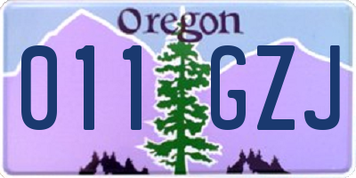 OR license plate 011GZJ