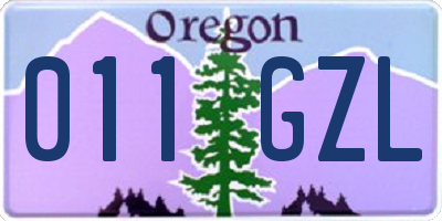 OR license plate 011GZL