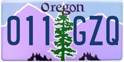 OR license plate 011GZQ