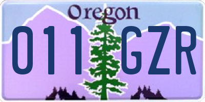 OR license plate 011GZR