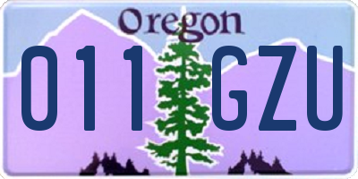 OR license plate 011GZU