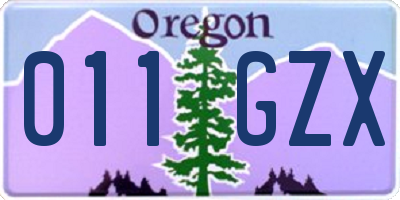 OR license plate 011GZX