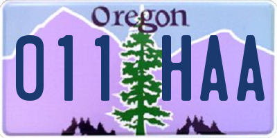 OR license plate 011HAA