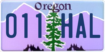 OR license plate 011HAL