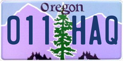 OR license plate 011HAQ