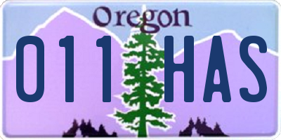 OR license plate 011HAS