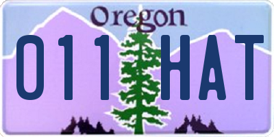 OR license plate 011HAT