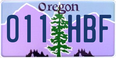 OR license plate 011HBF