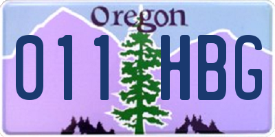 OR license plate 011HBG
