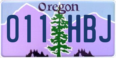 OR license plate 011HBJ