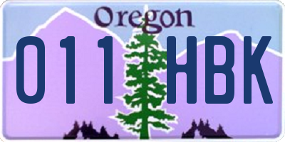 OR license plate 011HBK