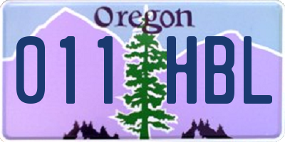 OR license plate 011HBL