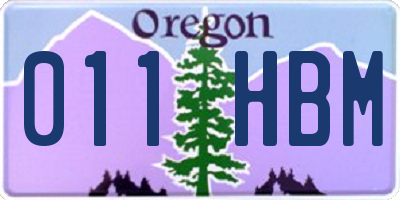 OR license plate 011HBM