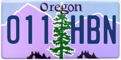 OR license plate 011HBN