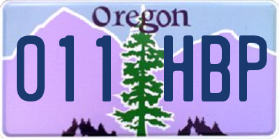 OR license plate 011HBP
