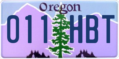 OR license plate 011HBT