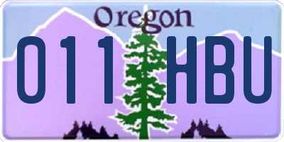 OR license plate 011HBU