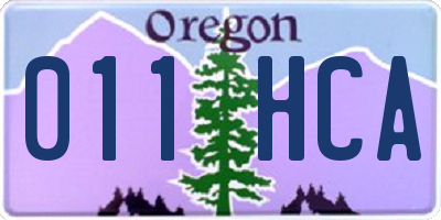 OR license plate 011HCA