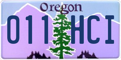 OR license plate 011HCI