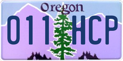 OR license plate 011HCP