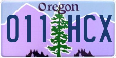 OR license plate 011HCX