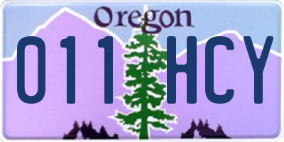 OR license plate 011HCY