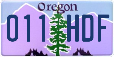 OR license plate 011HDF