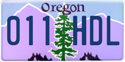 OR license plate 011HDL
