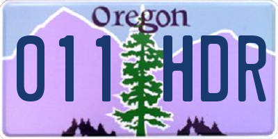 OR license plate 011HDR