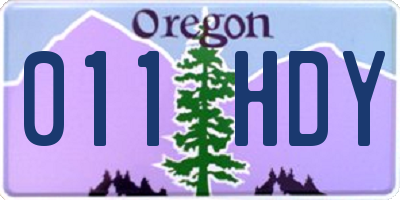 OR license plate 011HDY