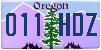 OR license plate 011HDZ