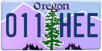 OR license plate 011HEE