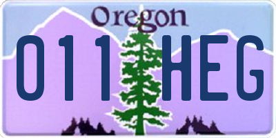 OR license plate 011HEG