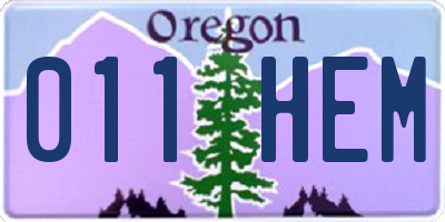 OR license plate 011HEM