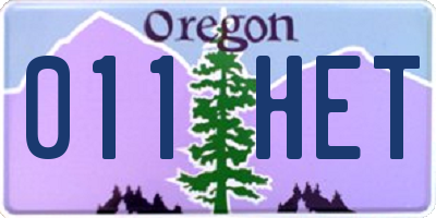 OR license plate 011HET