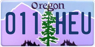 OR license plate 011HEU