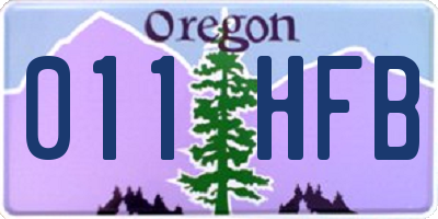 OR license plate 011HFB