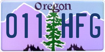 OR license plate 011HFG
