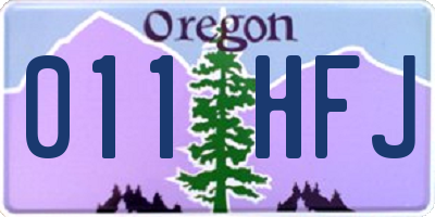 OR license plate 011HFJ