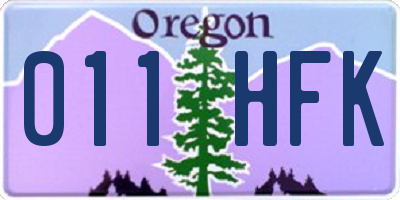 OR license plate 011HFK