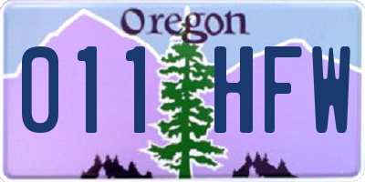 OR license plate 011HFW