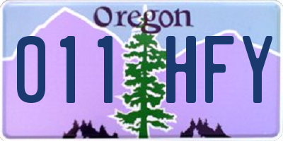 OR license plate 011HFY