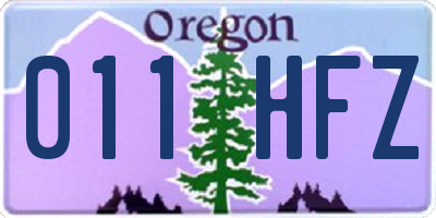 OR license plate 011HFZ