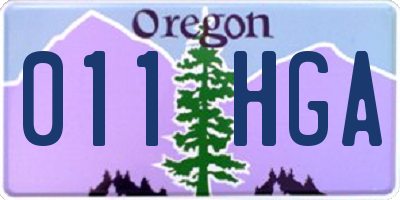 OR license plate 011HGA