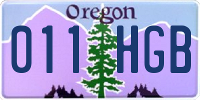OR license plate 011HGB